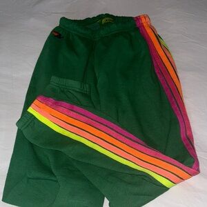 Aviator Nation Joggers with Rainbow Stripes